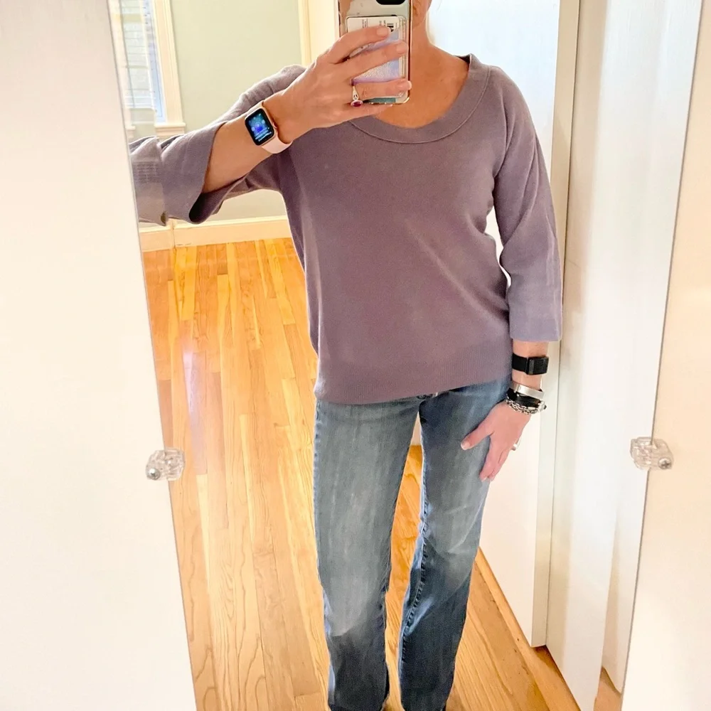 J. crew 3/4 sleeve keyhole bow tie back sweater